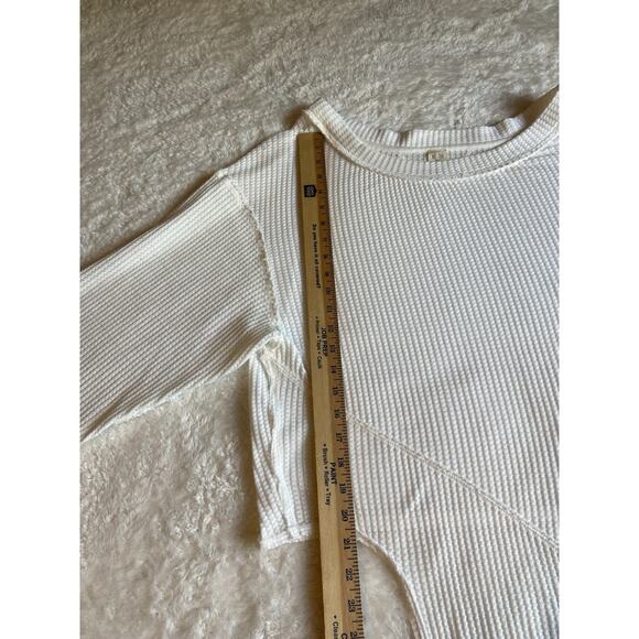 We The Free Top Women’s M Waffle Texture Tie Bottom Oversized Girl Coded Y2K - Picture 9 of 11